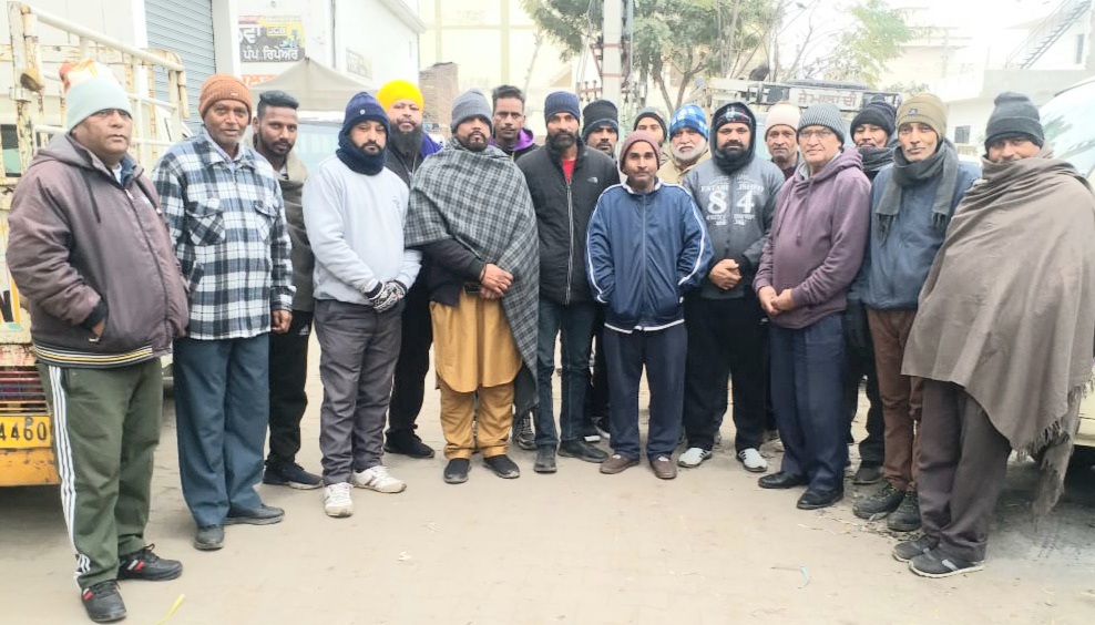 Demonstration by drivers against Modi government on 15 January